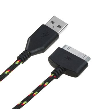 Black Woven Pattern Data Cable 6 FT