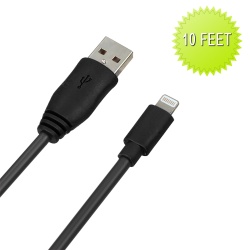 Black SYNC CABLE for Lightning Connector 10 FT