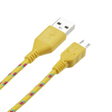 Yellow Woven Pattern Data Cable 6 FT