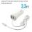 White 8Pin Car Charger with Dual USB Ports