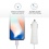 White 8Pin Car Charger with Dual USB Ports