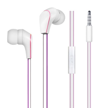 iPhone White/Purple Edges Stereo Handsfree (740)