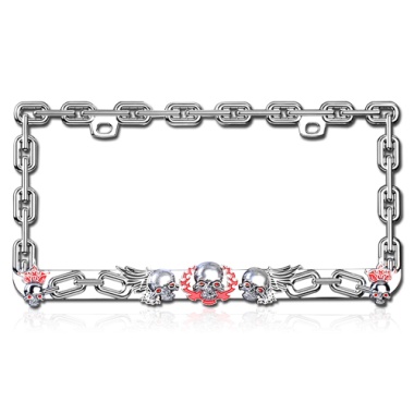 Valor Raging Skulls Design Chrome Coating Metal Frame