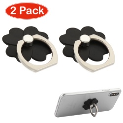 Airium Four-Leaf Clover Adhesive Ring Stand (2pcs) - Black