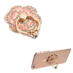 Pink Flower Diamond Adhesive Ring Stand