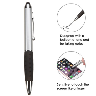 MyBat Stylus Pen (with Ballpoint Pen) - Silver