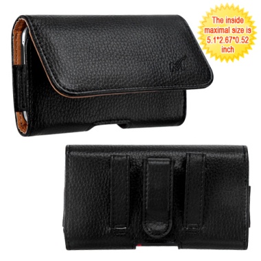 Black/Brown Textured Horizontal Pouch (2912) (NO Package)