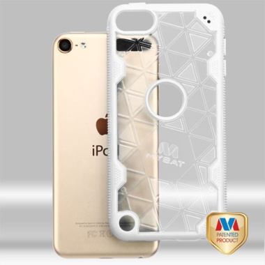 Transparent Clear/Solid White Challenger Hybrid Protector Cover-Triangles