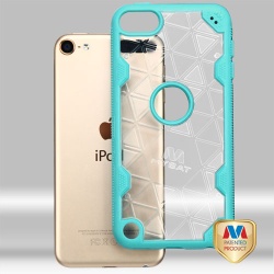 Transparent Clear/Tropical Teal Challenger Hybrid Protector Cover-Triangles