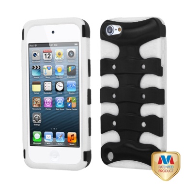 MyBat Ribcage Hybrid Protector Cover - Rubberized Black / Solid White