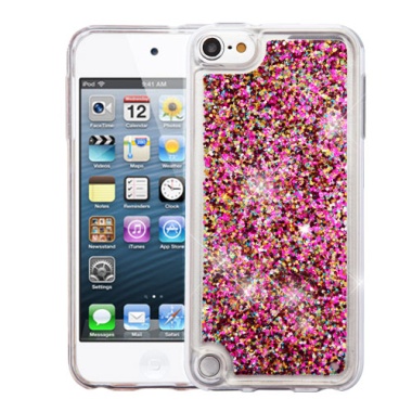 Hot Pink Polygons Quicksand Glitter Hybrid Protector Cover