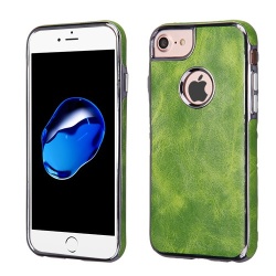 Gun Metal Electroplating & Green Leather Backing Candy Skin Cover