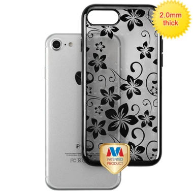 Black Glassy Hibiscus Flower SPOTS Electroplated Premium Candy Skin Cover