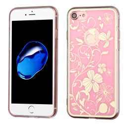 Phoenix-tail Flowers Electroplating (Pink)/Transparent Clear Gummy Cover