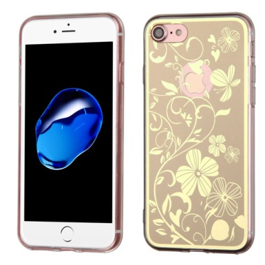 Phoenix-tail Flowers Electroplating (Gold)/Transparent Clear Gummy Cover