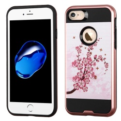 Spring Flowers(Rose Gold)/Black Brushed Hybrid Protector Cover