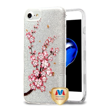 MyBat Full Glitter TUFF Series Case - Spring Flowers Diamante