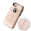 Rose Gold Leather Texture/Black Hybrid Protector Cover