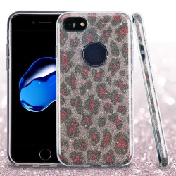 Pink Leopard Skin Glitter Hybrid Protector Cover