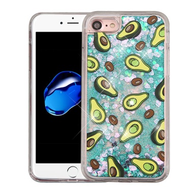 Avocado & Green Quicksand (Hearts) Glitter Hybrid Protector Cover