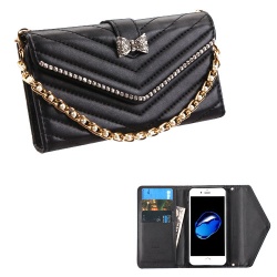 Black Premium Quilted MyJacket Wallet(with Bracelet) (326) -WP