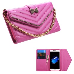 MyBat Premium Quilted MyJacket Wallet (with Bracelet) - Hot Pink