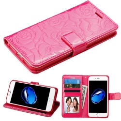 Hot Pink Rose Embossed MyJacket Wallet(GE042) -WP