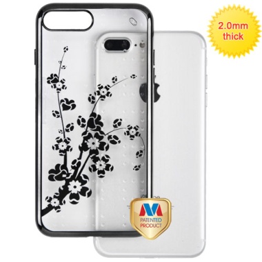 Black Glassy Spring Flowers SPOTS Electroplated Premium Candy Skin Cover