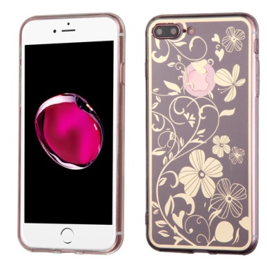 Phoenix-tail Flowers Electroplating (Brown)/Transparent Clear Gummy Cover