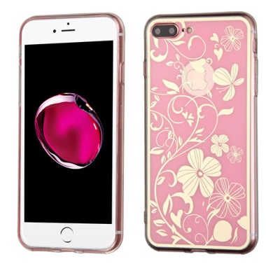 Phoenix-tail Flowers Electroplating (Pink)/Transparent Clear Gummy Cover