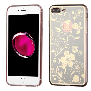 Phoenix-tail Flowers Electroplating (Silver)/Transparent Clear Gummy Cover