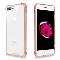 MyBat Sturdy Gummy Cover - Highly Transparent Clear / Transparent Rose Gold