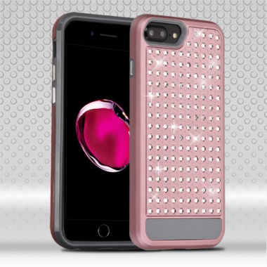 Rose Gold/Iron Gray Diamante FullStar Protector Cover