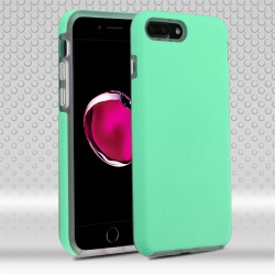 Teal Green Dots Textured/Transparent Clear Fusion Protector Cover