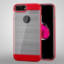 Metallic Red Frame/Transparent Brushed IceBox Hybrid Protector Cover