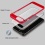 Metallic Red Frame/Transparent Brushed IceBox Hybrid Protector Cover