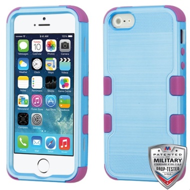 MyBat TUFF Series Case - Metallic Baby Blue Brushed / Electric Purple