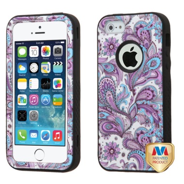 Purple European Flowers/Black VERGE Hybrid Protector Cover