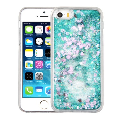 Airium Quicksand Glitter Hybrid Protector Cover - Hearts & Green