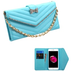 Baby Blue Premium Quilted MyJacket Wallet(with Bracelet) (325) -WP