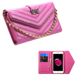 Hot Pink Premium Quilted MyJacket Wallet(with Bracelet) (322) -WP