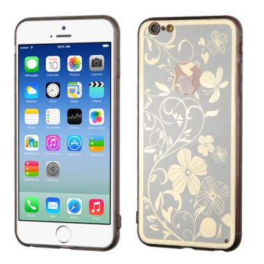 Phoenix-tail Flowers Electroplating (Silver)/Transparent Clear Gummy Cover