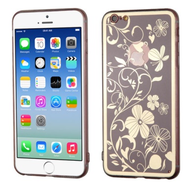 Phoenix-tail Flowers Electroplating (Brown)/Transparent Clear Gummy Cover