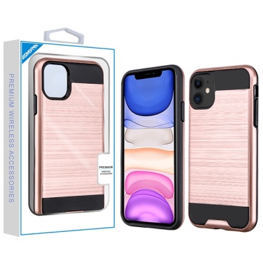 Asmyna Brushed Hybrid Protector Cover - Rose Gold / Black