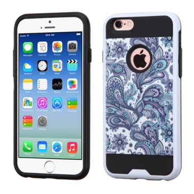 Purple European Flowers/Black Brushed Hybrid Protector Cover