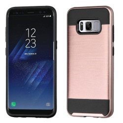 Rose Gold/Black Brushed Hybrid Protector Cover