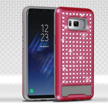 Hot Pink/Iron Gray Diamante FullStar Protector Cover