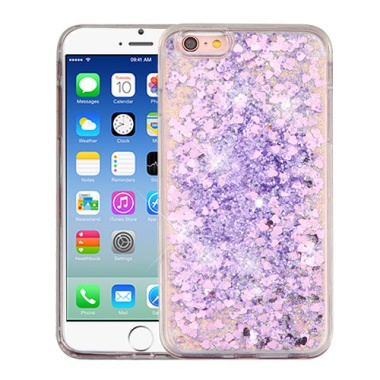 Airium Quicksand Glitter Hybrid Protector Cover - Hearts & Purple