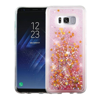 Stars & Pink Quicksand Glitter Hybrid Protector Cover