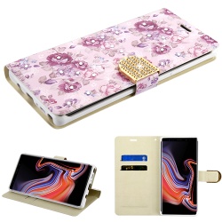 MyBat MyJacket Wallet Diamond Series - Fresh Purple Flowers